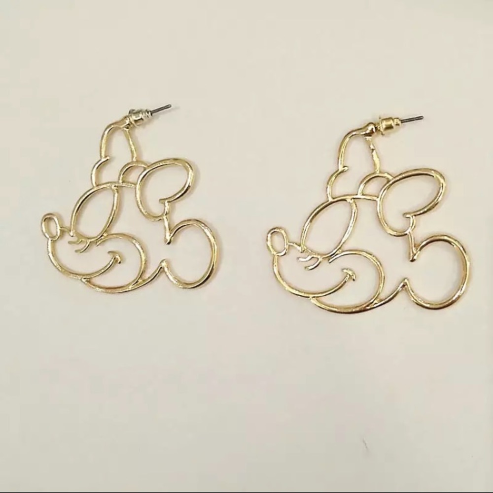 New 💛 Gold Minnie Head Earrings - Picture 2 of 3
